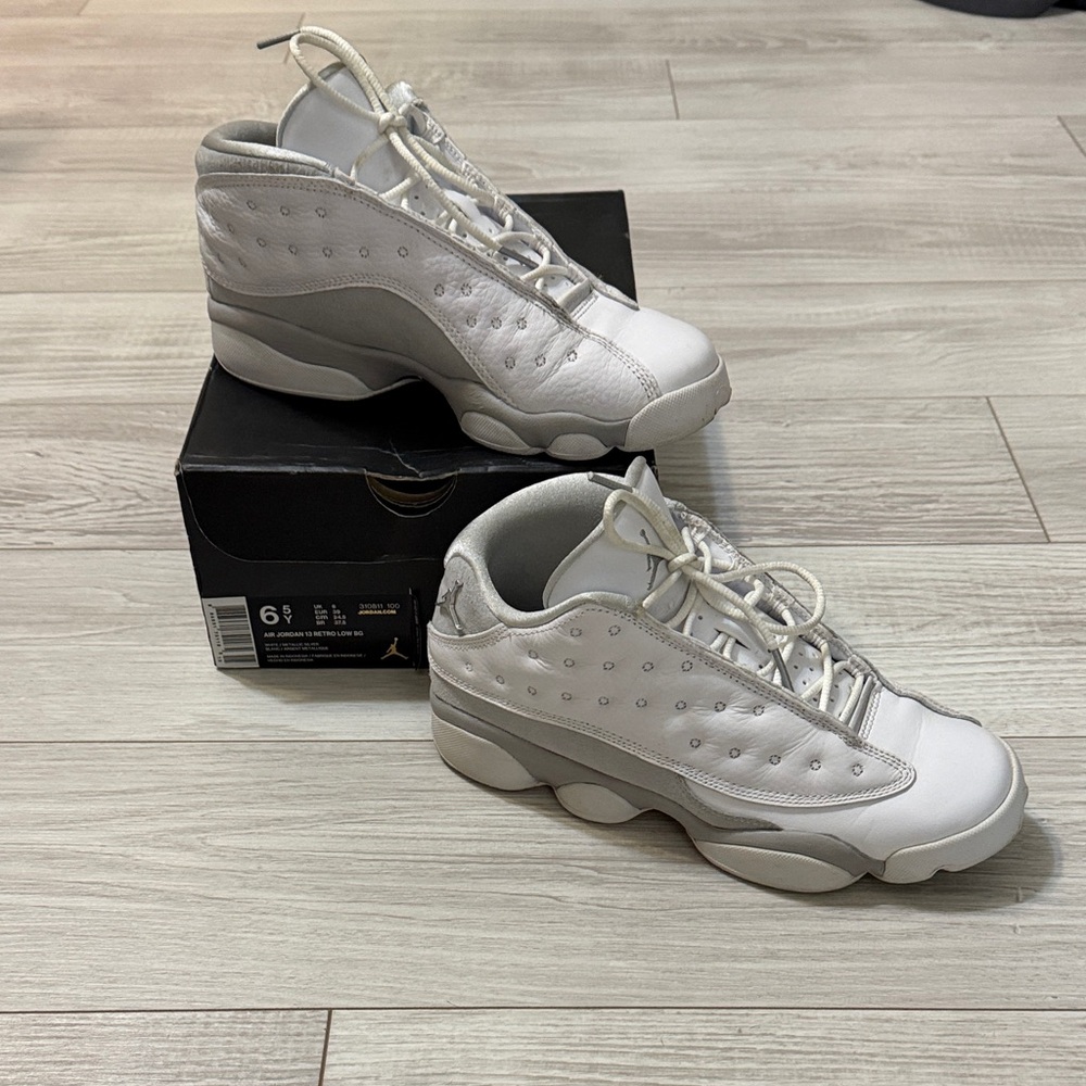 Jordan Women's Gray and White Sneakers